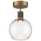 Access Lighting Port Nine Burgundy, Burgundy LED SemiFlush, Antique Brushed Brass Finish, Clear Glass 63148LEDD-ABB/CLR - alternate 1